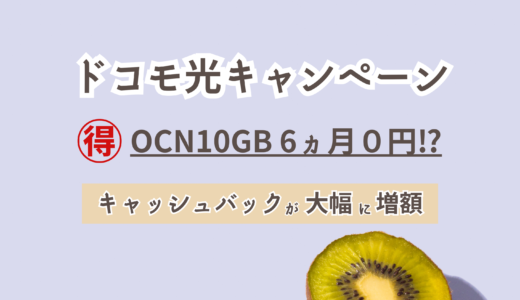 【お得情報】ドコモ光の「OCN 10ギガ」で6ヶ月無料！さらに83,000円の利益をゲット！